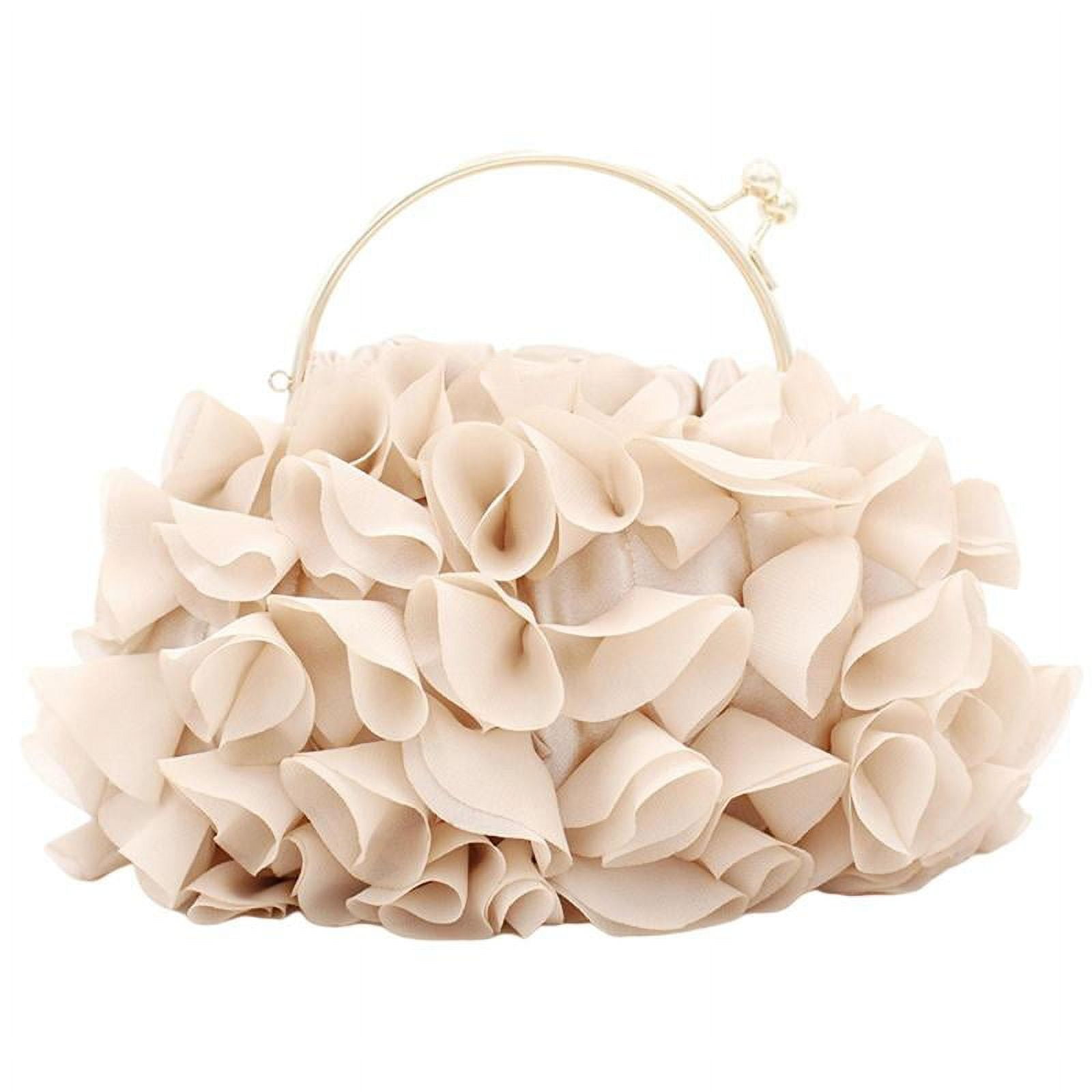 Floral Clutch Purses for Women Satin Evening Bag with Detachable Gold Chain Strap