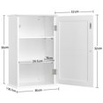 thumbnail image 3 of Fullfurnique 3 Tier Adjustable Wall Mounted Storage Cabinet, White, 3 of 9