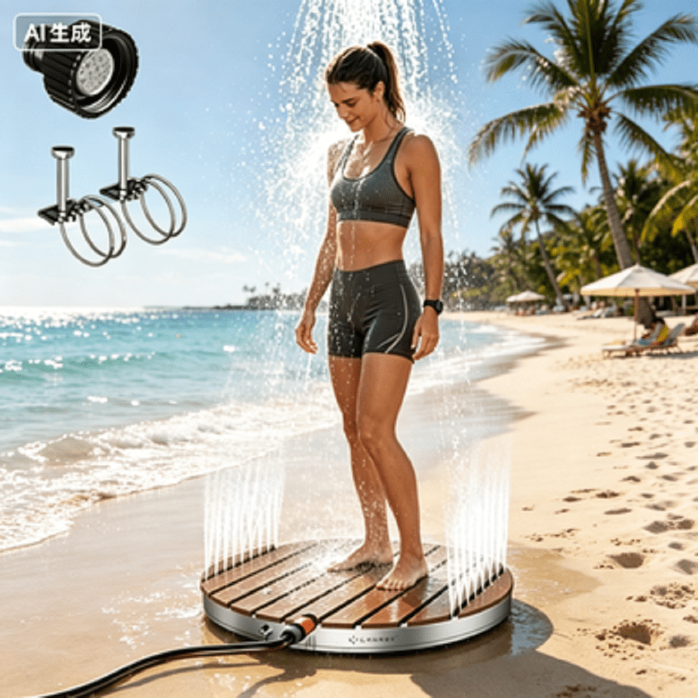Round Outdoor Camping Shower with Easy Setup for Backyard, Campsites & Beach Use
