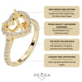 thumbnail image 4 of PEORA 14K Yellow Gold G-H/VS Lab Grown Diamond Semi Mount Ring Setting, Fits 8mm Heart Stone, 0.50 Carat total, Size 5, 4 of 5