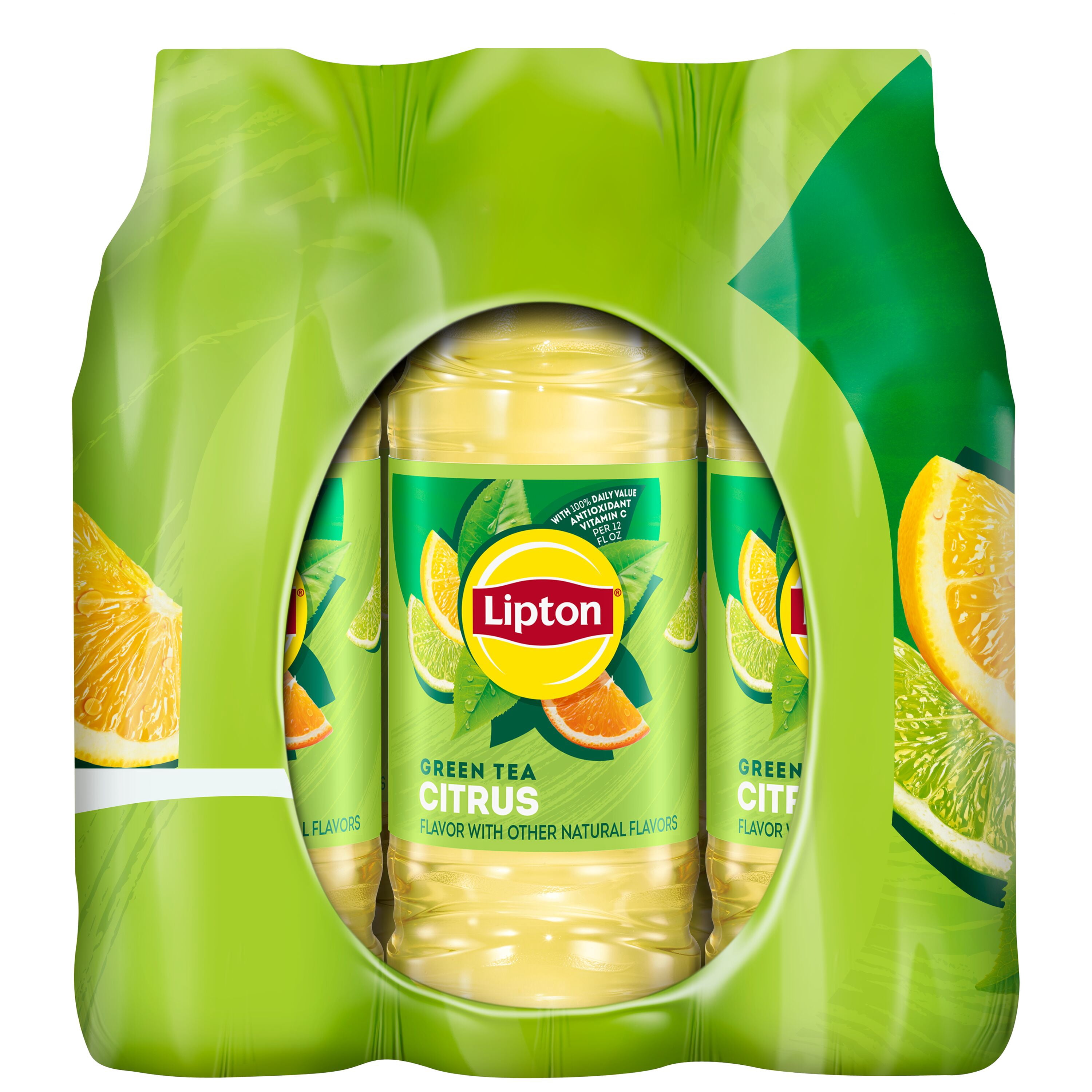 Lipton Green Tea Citrus Iced Tea Drink, 16.9 fl oz, 12 Pack, Caffeinated