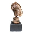 thumbnail image 2 of Woodland Nocturnal Bird Hunter Long Eared Owl Bust Electroplated Figurine Bird, 2 of 7