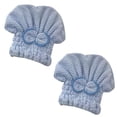 thumbnail image 1 of Paquete de 2 gorros de microfibra para secar el cabello, suaves y ultraabsorbentes, 1 of 5
