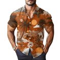 thumbnail image 2 of Domuza Mens Hawaiian Shirt Short Sleeve Casual Stylish Button T Shirt Beach Vacation Relaxed Fit Lightweight Blouse White 3XL, 2 of 7