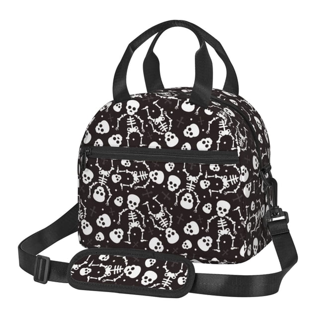 Disketp Skeleton Lonchera Térmica para Mujer y Hombre, Bolsa de Almuerzo Reutilizable e Impermeable para Trabajo, Viajes y Picnic