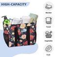 thumbnail image 5 of Large Hand-Held Storage Bag Kitchen Reusable Grocery Bags， Travel Tote Bags， Waterproof Tote，Laundry Bag，Beach Bag， Pool Bag Red Rose Cartoon, 5 of 8