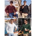 thumbnail image 5 of RICHCOIN Men's V Neck Long Sleeve Shirts Slim Fit Basic T Shirts Ribbed Fashion Tee, 5 of 7