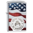 thumbnail image 2 of Zippo America Stamp on Flag High Polish Chrome Pocket Lighter, 2 of 2