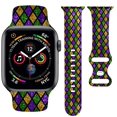 thumbnail image 1 of Bacdoilq Mardi Gras Correa De Reloj Máscaras De Mascarada Decoraciones De Fiesta Correa De Reloj Inteligente Navideña Compatible Con Reloj 38 Mm 40 Mm 41 Mm Correa De Silicona Suave Reemplazo Para La, 1 of 4