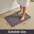 thumbnail image 5 of BULULOM Bathroom Rug, Ultra Soft Non Slip Small Waffle Bath Mat, Bathroom Decor with Tassels, Herringbone Texture Absorbent, Achine Washable,16"*24" Grey, 5 of 11
