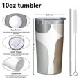 thumbnail image 4 of Brown and Grey Abstract Art Artwork 10oz Tumblers Stainless Steel Tumbler with Lid and Straw,Vacuum Insulated Double Wall Travel Tumbler Cups with Cleaning Brush for Coffee, Tea, 4 of 4
