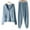 Blue, variant on Ecqkame Tracksuit Sets for Women Clothing Two Piece Fall Jogging Outfits Long Sleeve Hooded Zip Up Sweatshirt Jacket and Wide-Leg Pants Black L