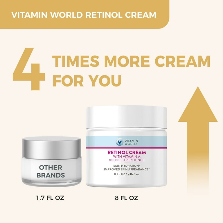 Vitamin World Retinol Cream 100,000 IU 8 oz., Gentle Retinol Night