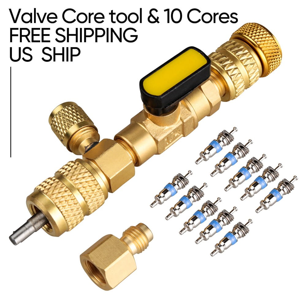 HVAC Tool AC Valve Core Remover Dual Size 1/4" and 5/16" Port Installer