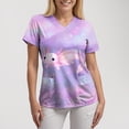thumbnail image 5 of felwors Print Scrubs for Women Nurse Vet Pediatric with Design Fit Plus Size Scrub Tops 2026 Spring Summer Scrub Shirts (Light Purple, XXXL), 5 of 7