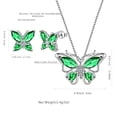 thumbnail image 6 of Gren Butterfly Jewelry Emerald May Birthstone Jewelry Set Fine Necklace/Earrings 925 Sterling Silver Women Birthday Mother's Day Gifts, 6 of 10