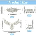 thumbnail image 2 of 8 PCS 4Style Crystal Rhinestone Applique Wedding Rhinestone Appliques Iron on/Sew on Rhinestone Bridal Patches Silver Bridal Wedding Appliques for Wedding Dress Belt Decoration, 2 of 9