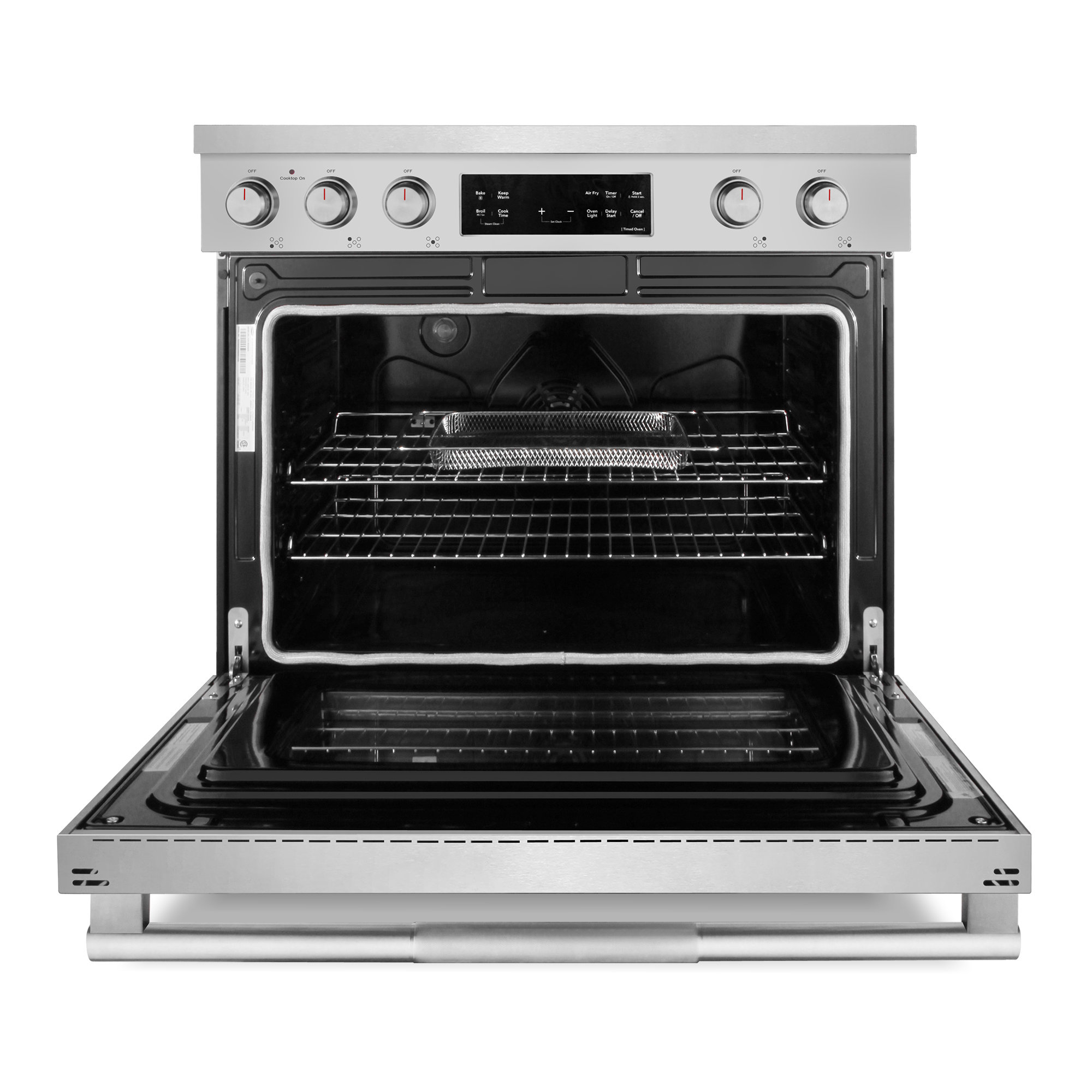 Cosmo 36 in. Stellar Collection 6.1 cu. ft. Electric Range, 5 Burner Ceramic Glass Cooktop, Convection Oven, Stainless Steel