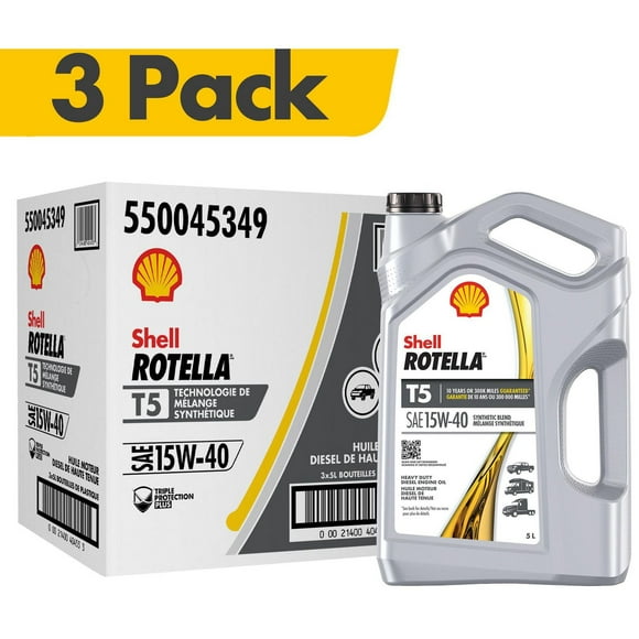 Shell Rotella T5 15W40 Diesel Engine Oil jugs 3x5L