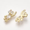 thumbnail image 2 of 30 pc Brass Cubic Zirconia Charms Bear Clear Real 18K golden Plated 12x6x3mm Hole: 1mm, 2 of 2