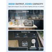 OUKITEL FFPOWER Solar Generator 512Wh, Portable Power Station +200W Solar Panel, LiFePO4 , 500W Fast Charging,for Outdoor Camping, RV, Emergency
