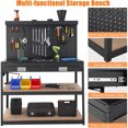 thumbnail image 4 of Mescukay 48" Heavy Duty Steel Garage Workbench with Pegboard & Storage, Storage Shelves & Drawers, 1000 LBS Load Capacity, Work Bench Table for Workshop, DIY, 4 of 6
