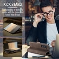 thumbnail image 4 of Funda para Samsung Galaxy Z Fold 6, diseño clásico, billetera de cuero, cierre magnético, funda con tapa, soporte para tarjetas, funda protectora a prueba de golpes para Samsung Galaxy Z Fold 6 5G, 4 of 9