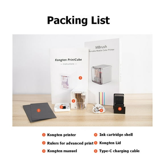 Portable Mobile Color Mini Handheld Printer Tattoo Logo Wireless Bluetooth A4 Inkjet Printer ,Easy to Use