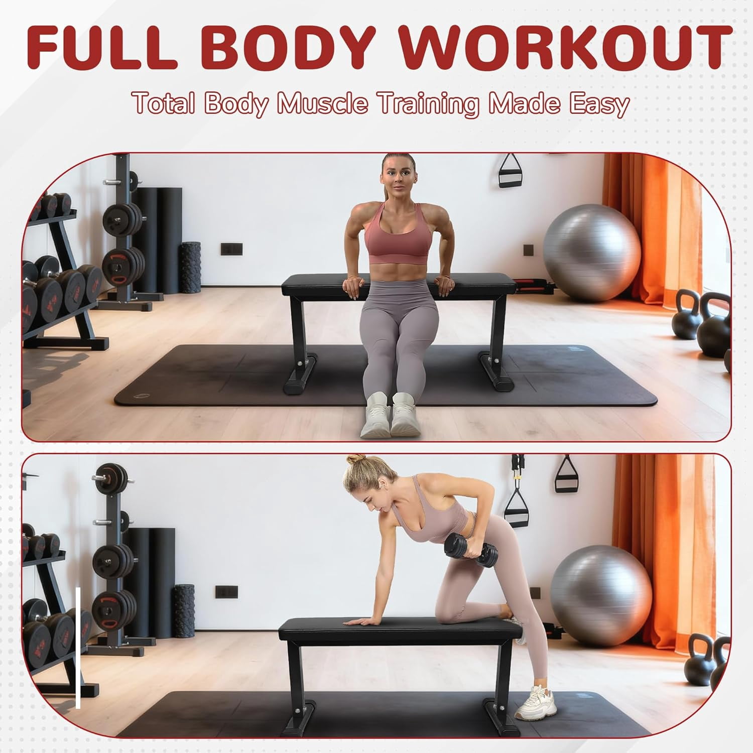 Flat Weight  Heavy Duty Workout Station for Home Gym Strength Training