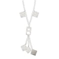 thumbnail image 1 of 925 Sterling Silver Geometric Drop Necklace Pendant Charm Fancy Contemporary Shape, 1 of 5