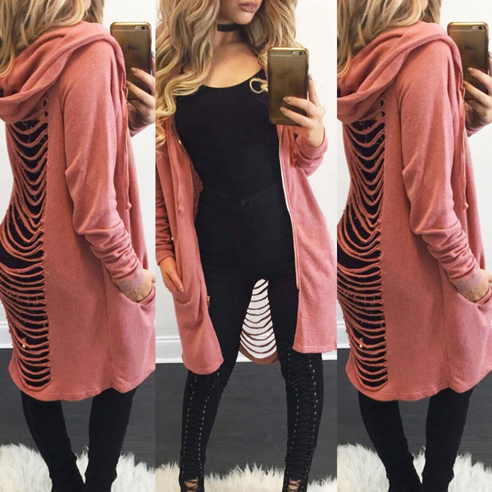 Women's Cut-Out Back Hooded Long Sleeve 