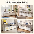 thumbnail image 6 of Cottinch Modern Metal TV Stand, 3‑Compartment Low Media Console Credenza with Flip Doors for Living Room, Bedroom, Office, White, 6 of 9