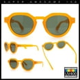 thumbnail image 2 of Mens Square Round Vintage Horn Rim Hipster Sunglasses Orange - Green, 2 of 8