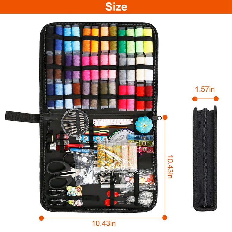 206pcs/set Sewing Kit, Thread Scissors Needles Thimbles Tape Measure,  Sewing Repair Kit For Beginner Travelers Emergency