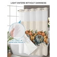 thumbnail image 4 of No Hook Cloth Fabric Shower Curtain with Snap in Liner, Pumpkins Thanksgiving Waterproof Shower Curtains Set with See Through Top Window, Eucalyptus Leaves Retro Beige Bath Curtains Shower 36"x72", 4 of 6