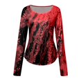 thumbnail image 4 of Women's Long Sleeve Basic T Shirts Tees Halloween Print T-Shirt Tops, 4 of 5