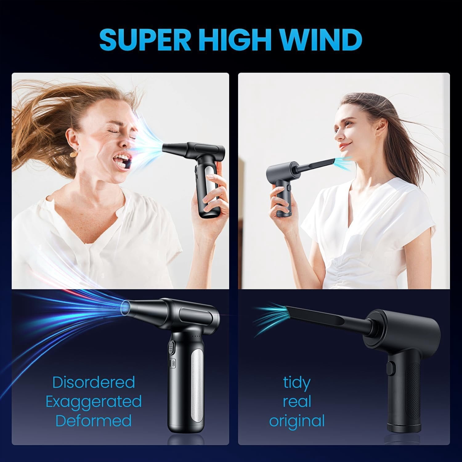 Electric  Duster - 30,0000 RPM Rechargeable Cordless Turbo Blower, Portable Air Blower  for , PC, Keyboard,  & Outdoor Dust Cleaning (Replaces  Cans)