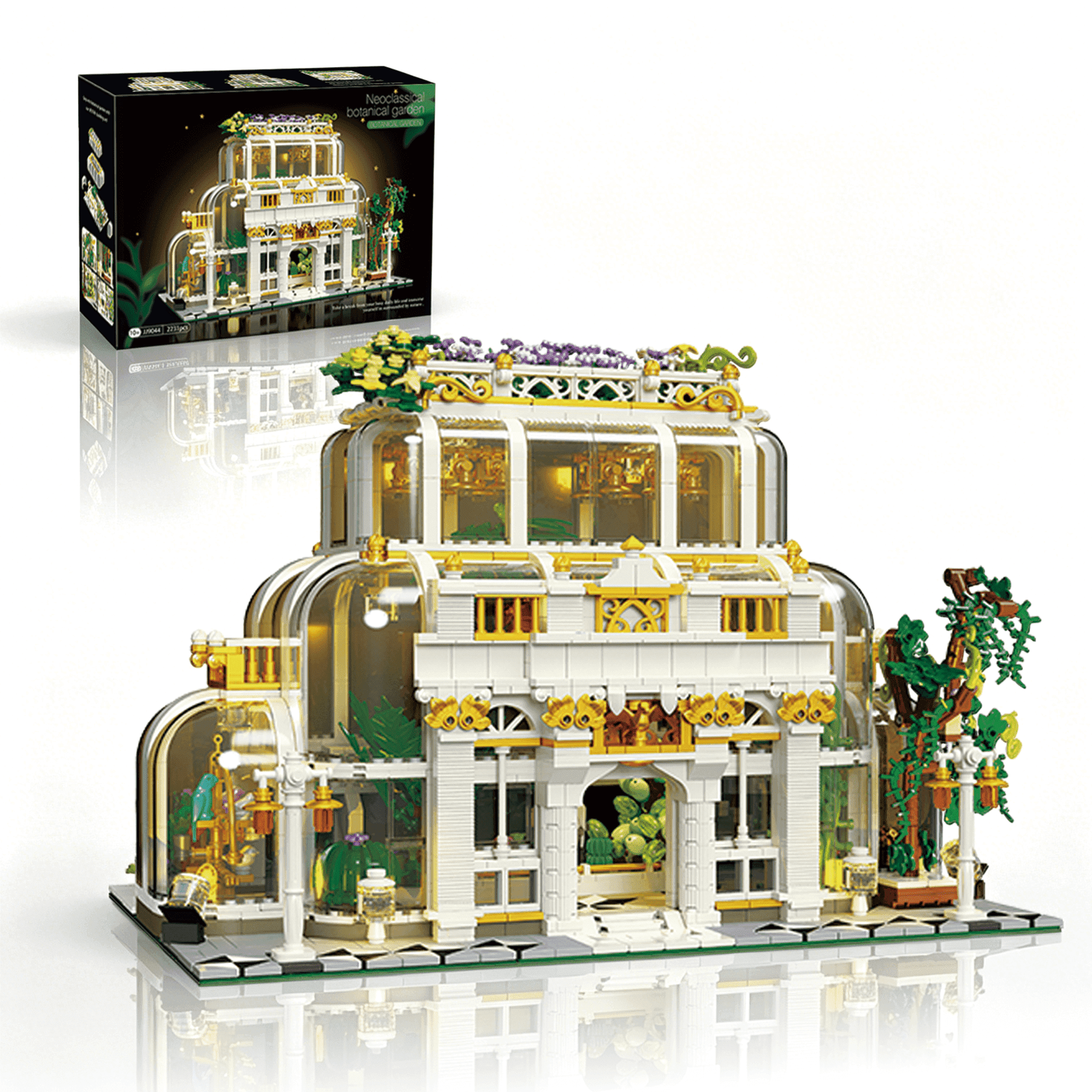 Botanical Garden Building Set with LED Lights, Creative Flower Plant Greenhouse Model Kit,City Architecture Collection Building Blocks,Ideal Gift for Adults(2231 PCS)