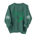 thumbnail image 3 of TaTaai Womens St Patricks Day Sweatshirt Long Sleeve Crewneck Casual Pullover Holiday Print Fleece Lined Top Gift, 3 of 6