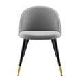 thumbnail image 5 of Maklaine 18" Fabric & Metal Dining Chairs in Black/Light Gray (Set of 2), 5 of 8