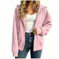 thumbnail image 4 of YanHoo Zip Up Hoodies Women Oversized Casual Y2K Long Sleeve Hooded Sweatshirts Fall Spring Track Jackets, 4 of 8
