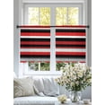 thumbnail image 4 of Red Black Sheer Curtains 45 Inches Long 2 Panels Grey Stripes Abstract Modern Geometric Stripe Light Filtering Semi Sheer Window Curtains Drapes for Bedroom Living Room 52"x45", 4 of 7