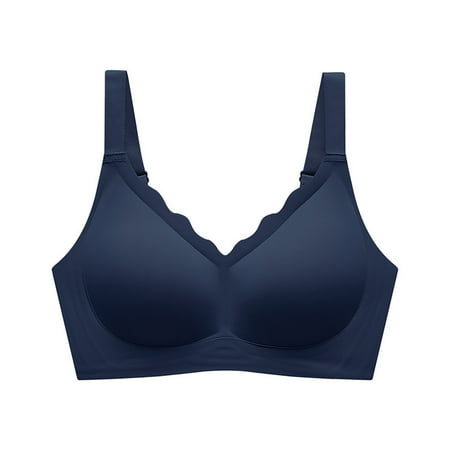 eileial Bras for Women Woman s Balconette Bras No Rims Daily Bra Dark Blue L