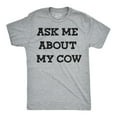 thumbnail image 2 of Mens Ask Me About My Cow Funny Farm Animal Flip Up T shirt Graphic Tees, 2 of 9