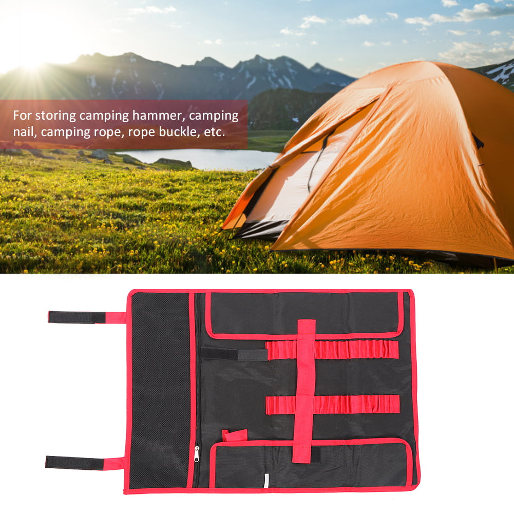 Tent Stake Bag Outdoor Camping Tent Pegs Stake Nails Zip Storage Pouch Case