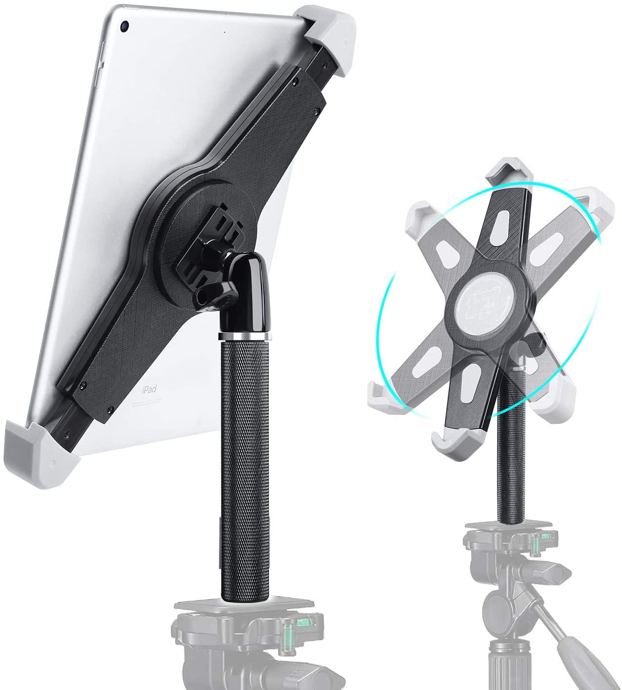 IPad Tripod Mount Adapter, 360° Rotatable IPad Holder for Tripod