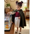 thumbnail image 6 of RUINIXCW Toddler Baby Girl Renaissance Outfit Costume Kids Halloween Medieval Costume Little Girls Vintage Medieval Retro Long Sleeve Lace Trim Dress with Vest Hooded Cloak Set, 6 of 9