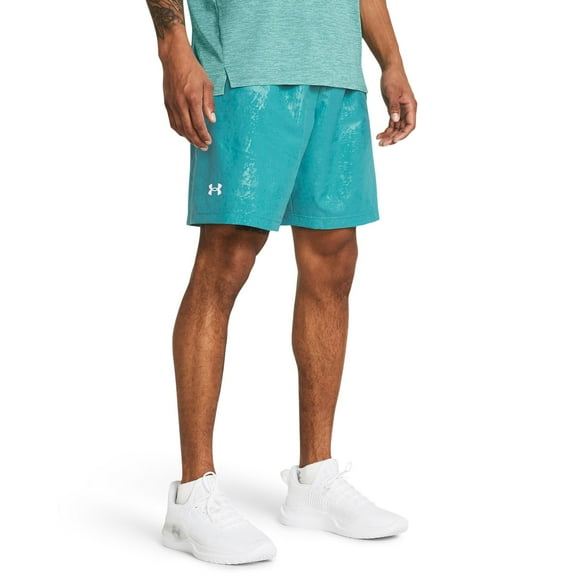 Men's Under Armour Woven Emboss Shorts Color: Circuit Teal Size: L