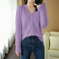 thumbnail image 4 of RUTAYY Women's Knitted Cardigan V-Neck Button Long Sleeve Fall Lightweight Soft Layering Sweater Trendy Travel Tops, 4 of 5