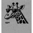 thumbnail image 4 of Sup? Giraffe with Sunglasses Adult Heather Gray Crew Neck Short Sleeve Tee-Medium, 4 of 4
